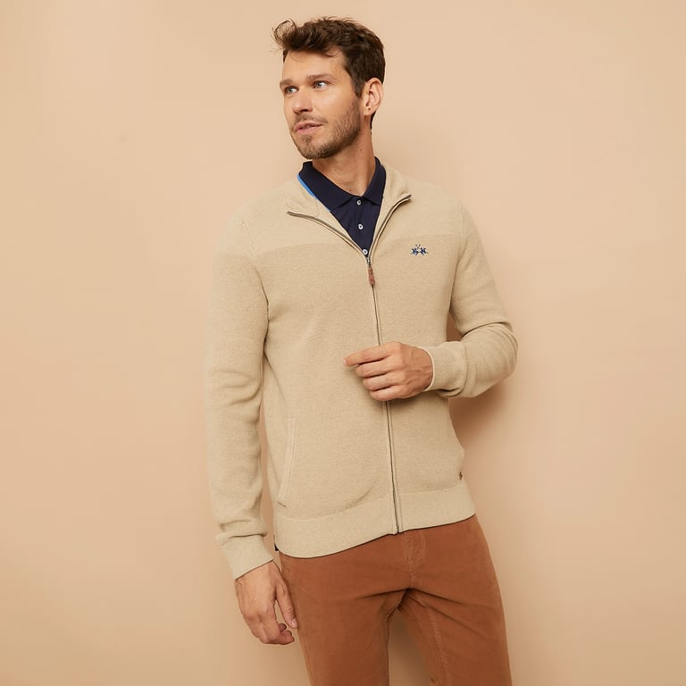La Martina Blue Cotton Men's Hooded Sweater