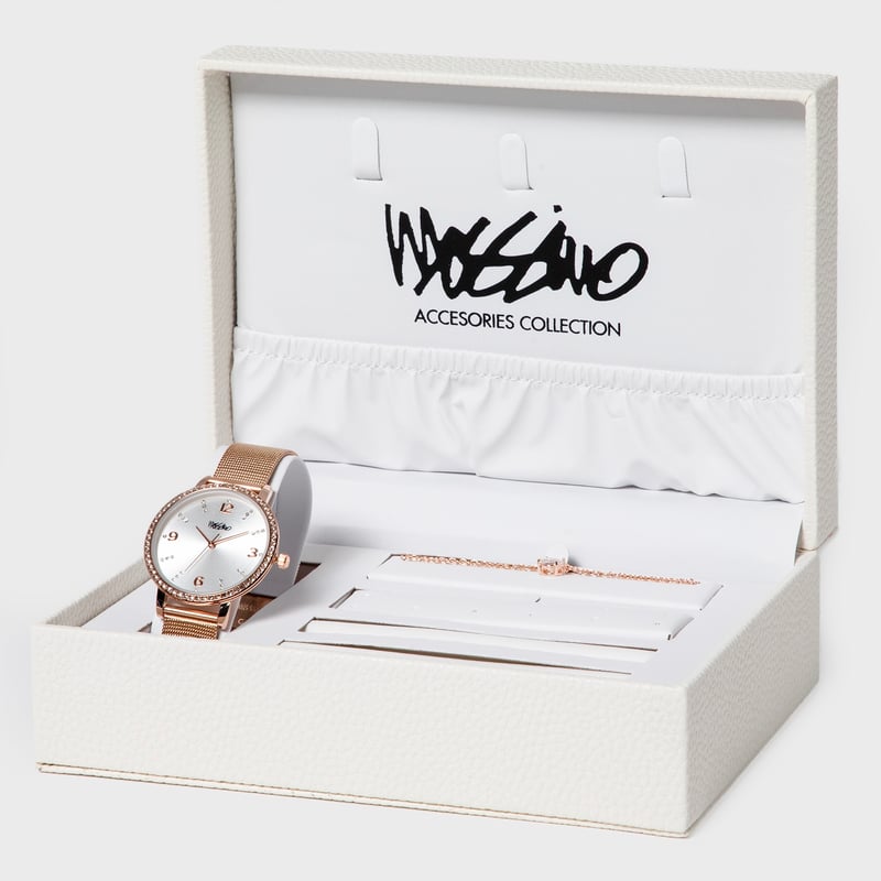Pack Reloj Analogo Collar Mujer Mossimo