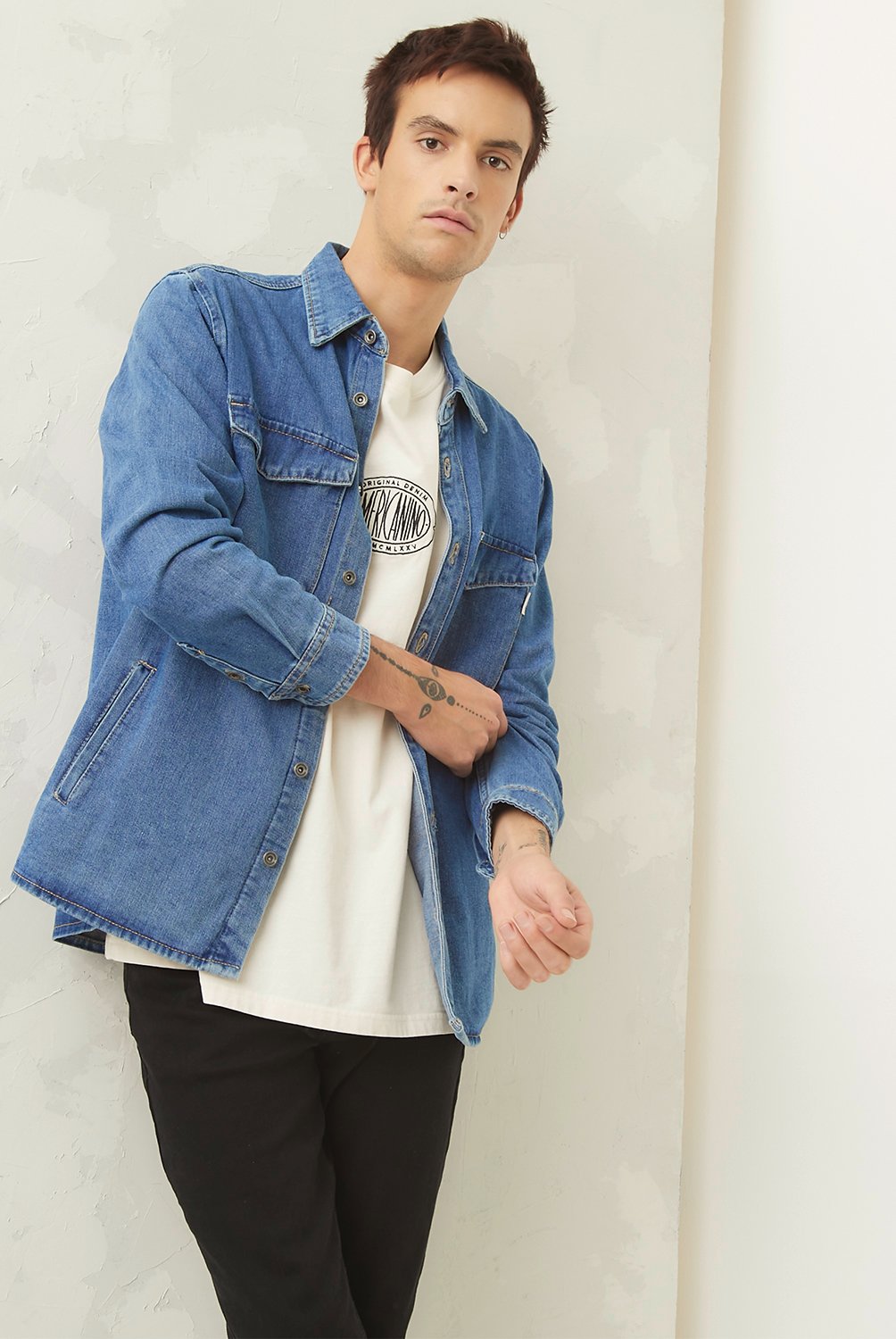 Sobre Camisa Denim Regular Fit Hombre Americanino