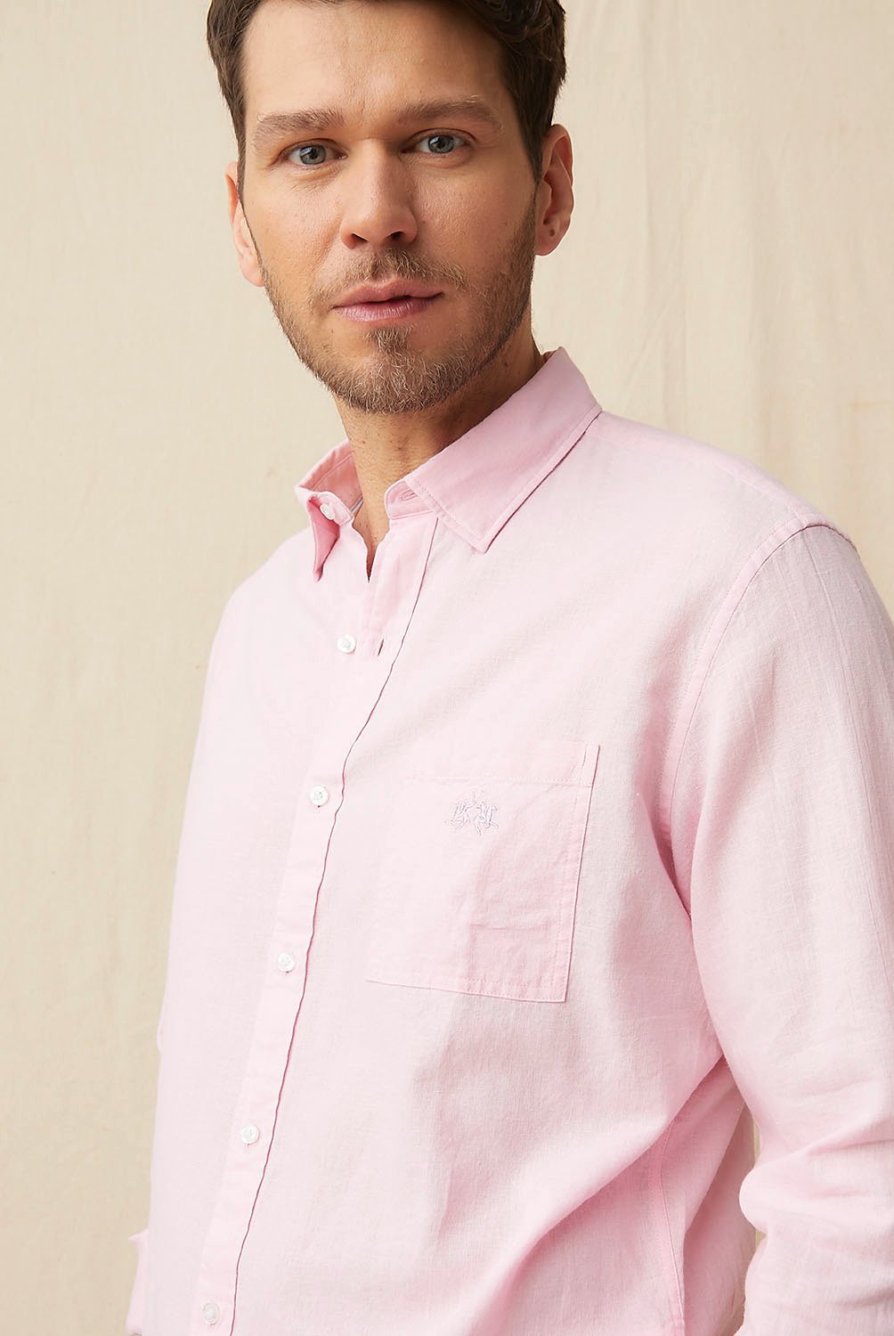 LA MARTINA Camisa Casual Manga Larga Lino Regular Fit Hombre La Martina ...