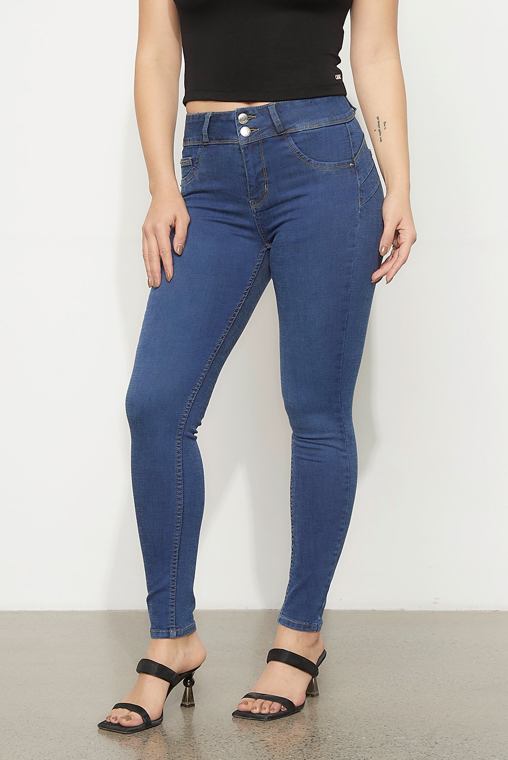 MOSSIMO - Jeans Skinny Tiro Alto Mujer Mossimo