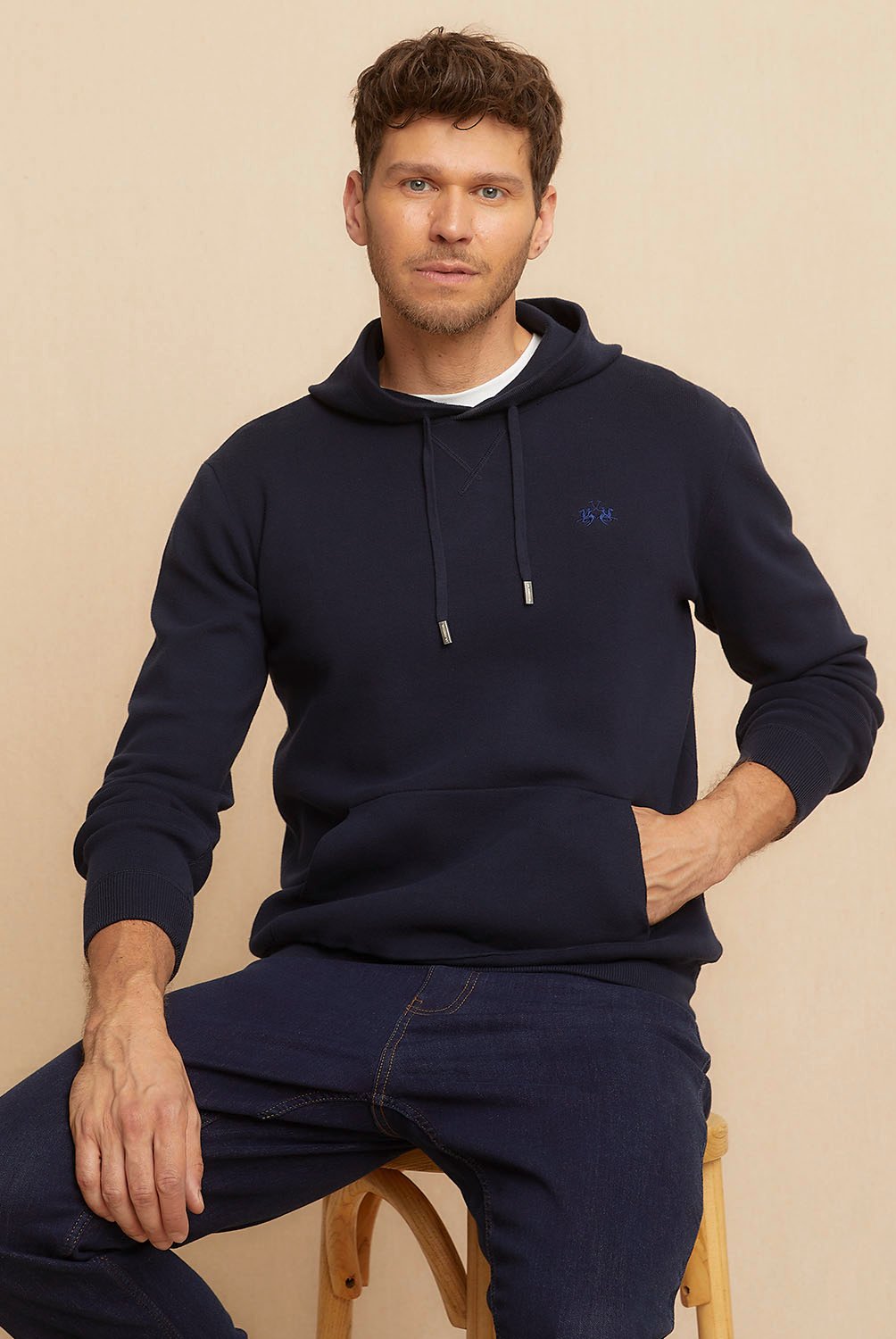 La Martina Black Cotton Men Sweater