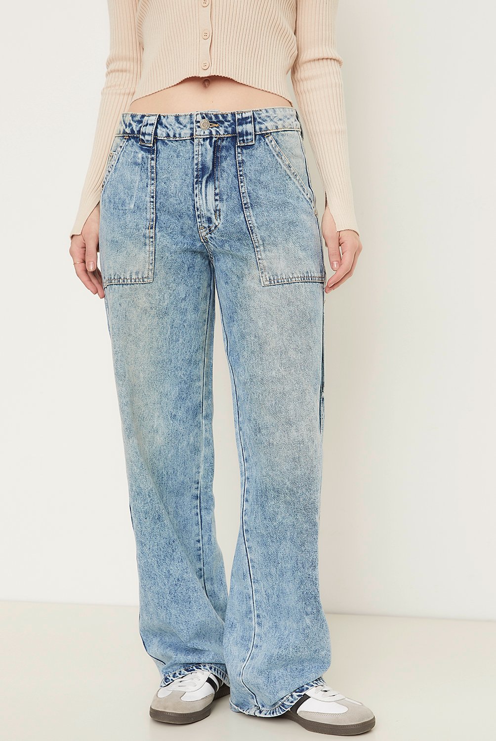 Jeans De Tiro Medio Para Mujer, Vintage, Holgados, De Pierna