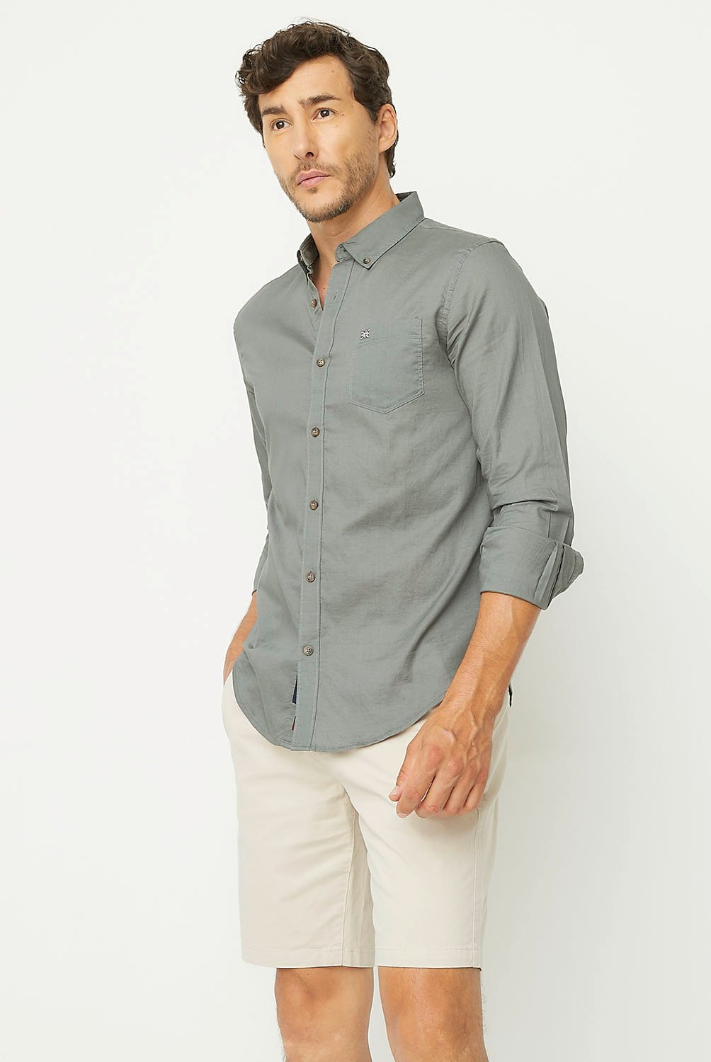 CAMISA MANGA LARGA ALGODÓN HOMBRE DOCKERS BEIGE CASUAL