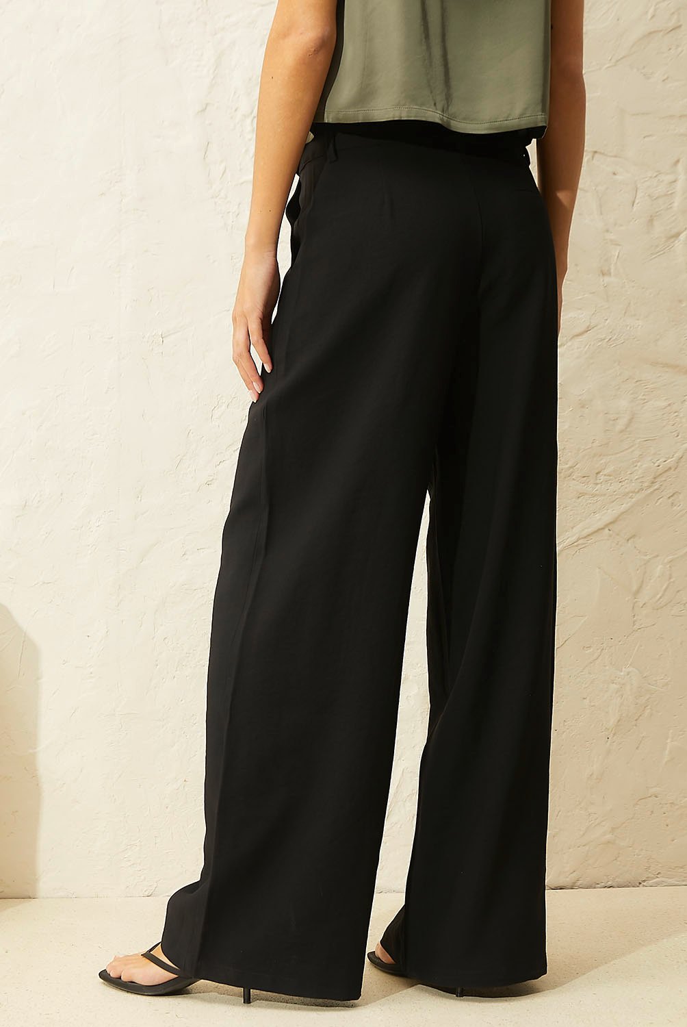 BASEMENT - Pantalón Culotte Alto Mujer Viscosa