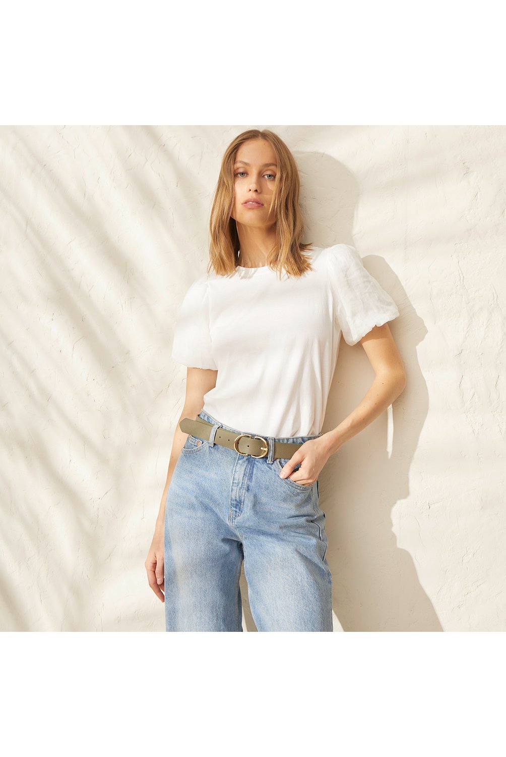 BASEMENT Polera Manga Corta Globo Mujer Basement falabella