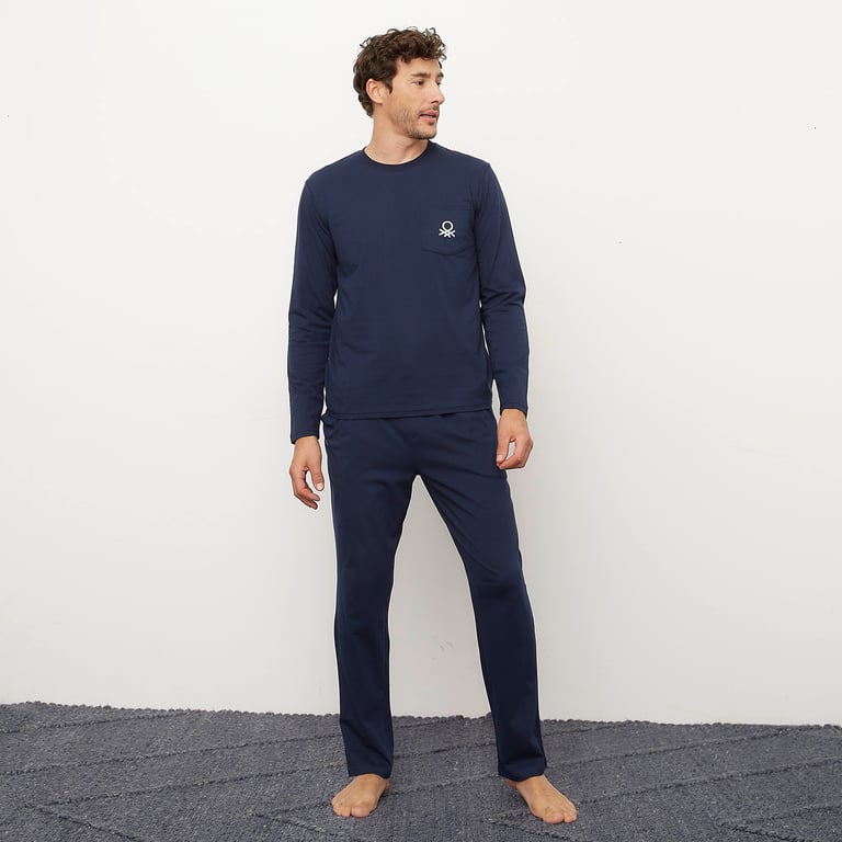 Benetton Pijamas Falabella Hombre Pijama Hombre Largo Manga Larga