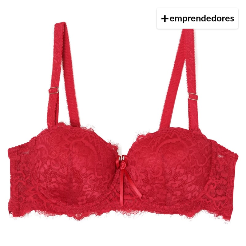 LATINA Sosten Rojo de Encaje con Relleno falabella