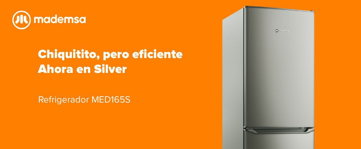 Refrigerador MED165S. Chiquitito, pero eficiente Ahora en Silver