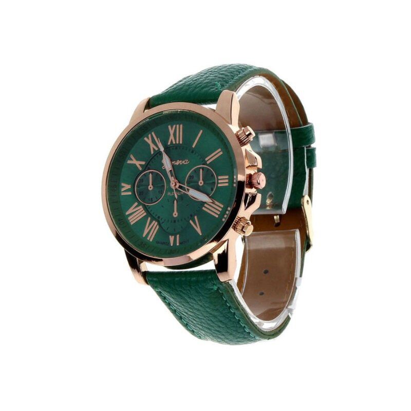 GENERICO - Reloj mujer analogo numeros romanos - color verde