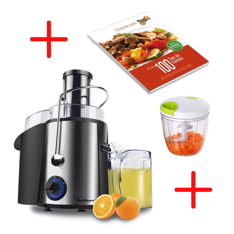 CHEF MASTER - Combo Extractor  Cortador y picador halar  Libro recetas