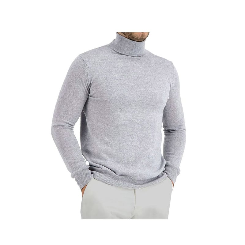 Buzo Cuello Tortuga Para Hombre Gris