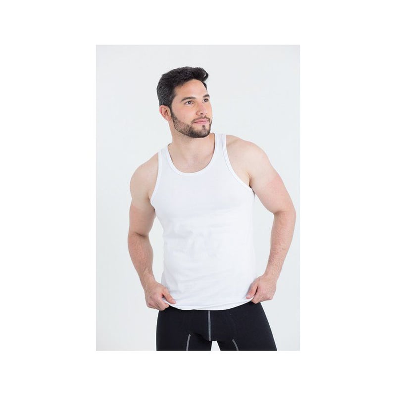 L Y H - Camisilla Para Hombre Manga Sisa Blanco Marca L&H