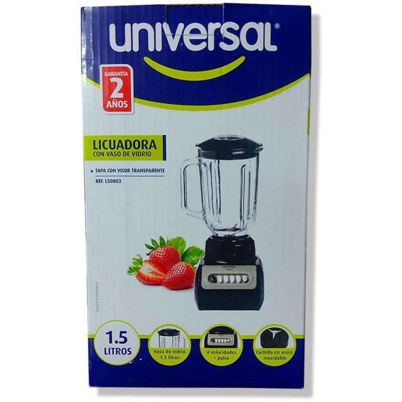 Licuadora universal 1.5 litros vaso de vidrio precio hotsell
