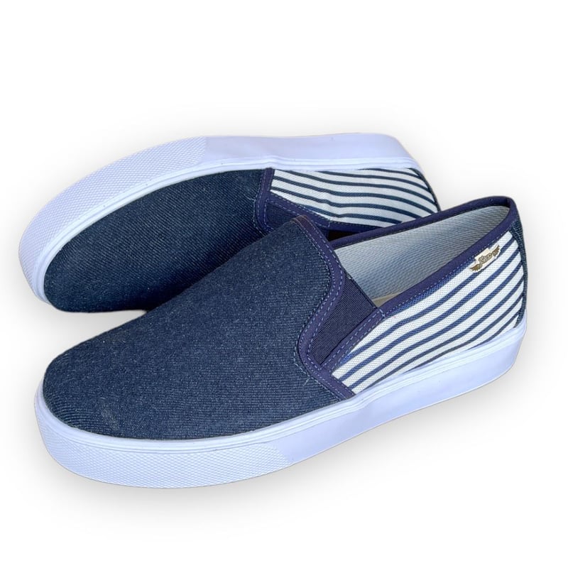 XIAN SHOES - Oxford azul con rayas hombre