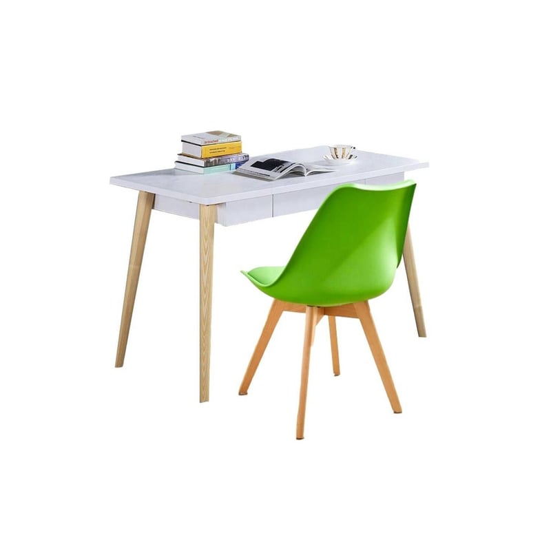 EKONOMODO COLOMBIA - Escritorio moderno white  silla milano verde