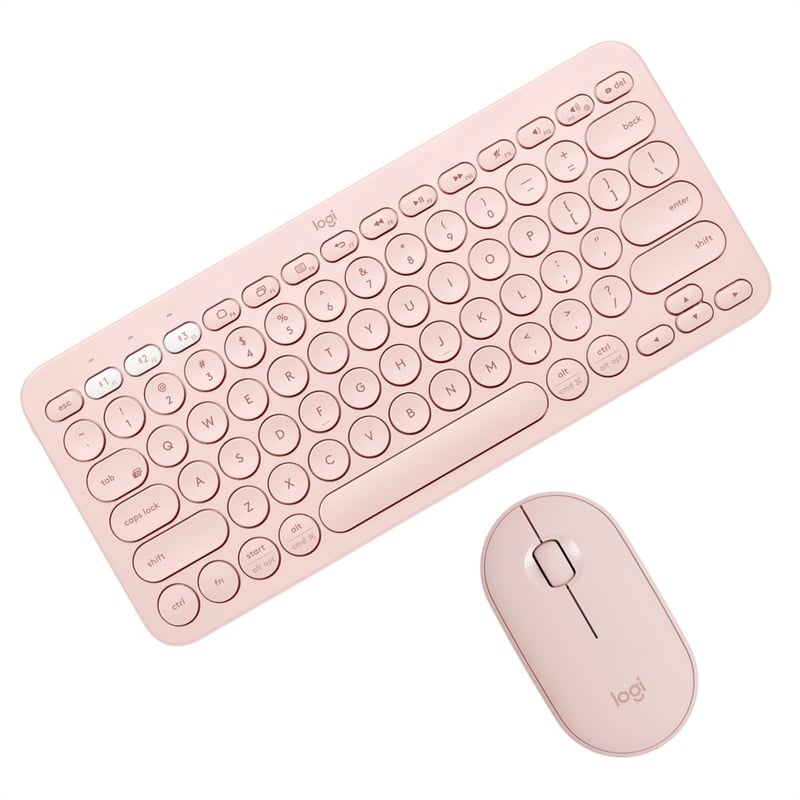 Combo Sin Cables Teclado K380 Mouse Pebble Logitech M350 ROSADO ...