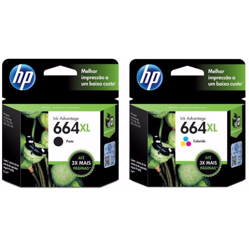 HP - Cartucho hp 664xl negro y tricolor para impresora hp 4535 kit x 2