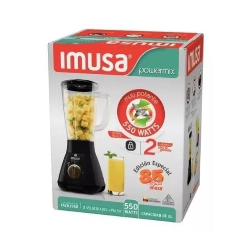 Licuadora IMUSA PowerMix 2 Velocidades Negro Vaso Plastico IMUSA falabella