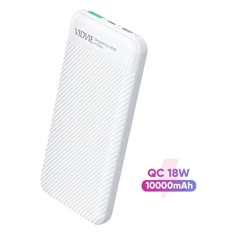 VIDVIE - POWER BANK BATERIA EXTERNA VIDVIE PB760 CARGA RÁPIDA 18W 10000MAH