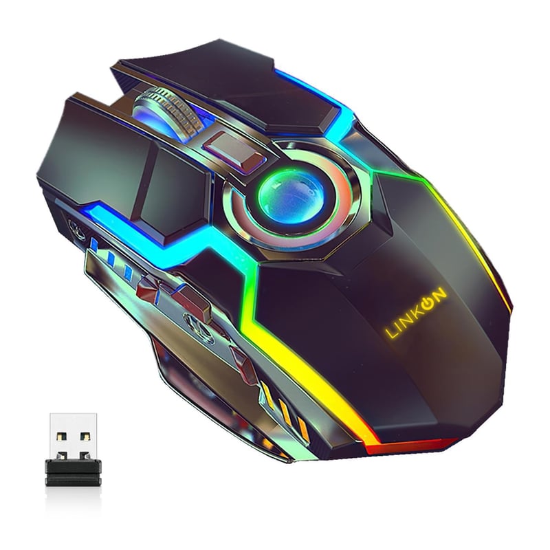 Mouse Gamer Inalambrico Recargable Usb Windows Optico Rgb LINKON ...