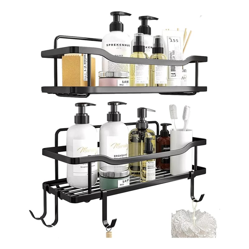 CASATUA - Organizador De Ducha Repisa Baño Adhesivo Set 2 Inoxidable - Negro-