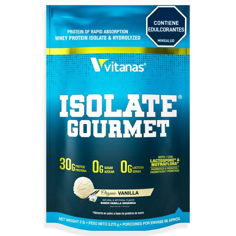 VITANAS - Isolate Gourmet x 5 lb - Vainilla - Proteina Aislada