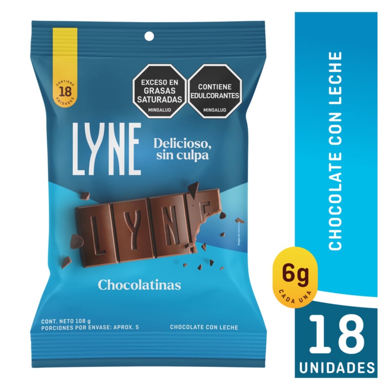 Chocolatinas Lyne Leche x 18 unidades LYNE | falabella.com