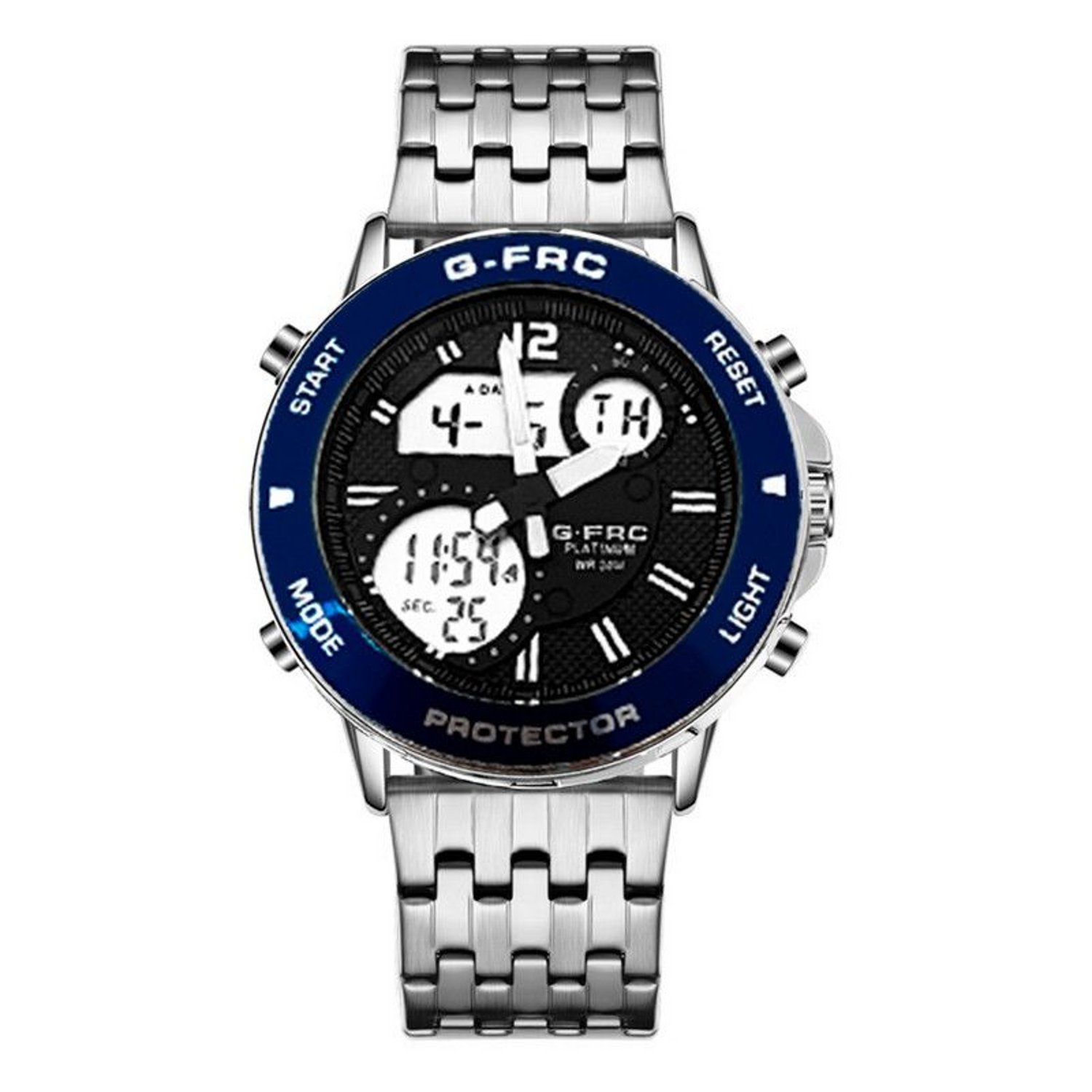 Reloj G force Original Al175 Digital Acero Hombre Plateado Estuche GFORCE falabella