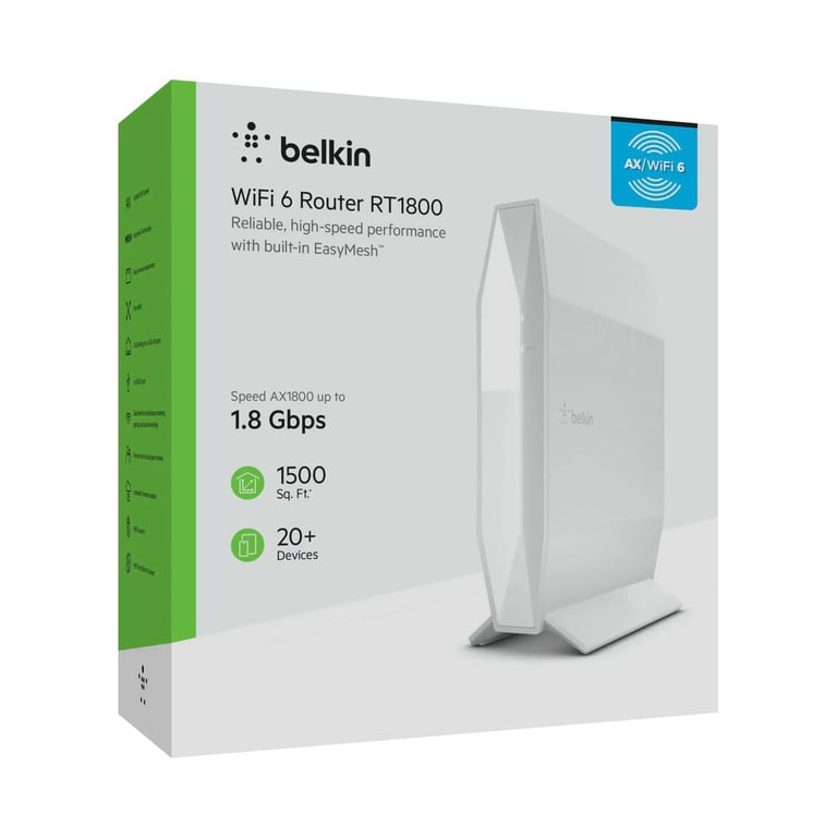 Mesh Router Wifi 6 Gigabit Belkin Rt1800 Ax1800 Usb Dualba BELKIN falabella