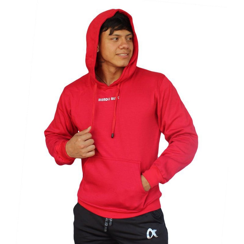 Buzo hoodie Rojo saco con capota de hombre frio Mundo Alfa GENERICO falabella