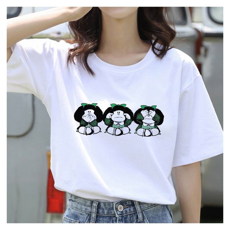 Camiseta mafalda blanca piel de durazno