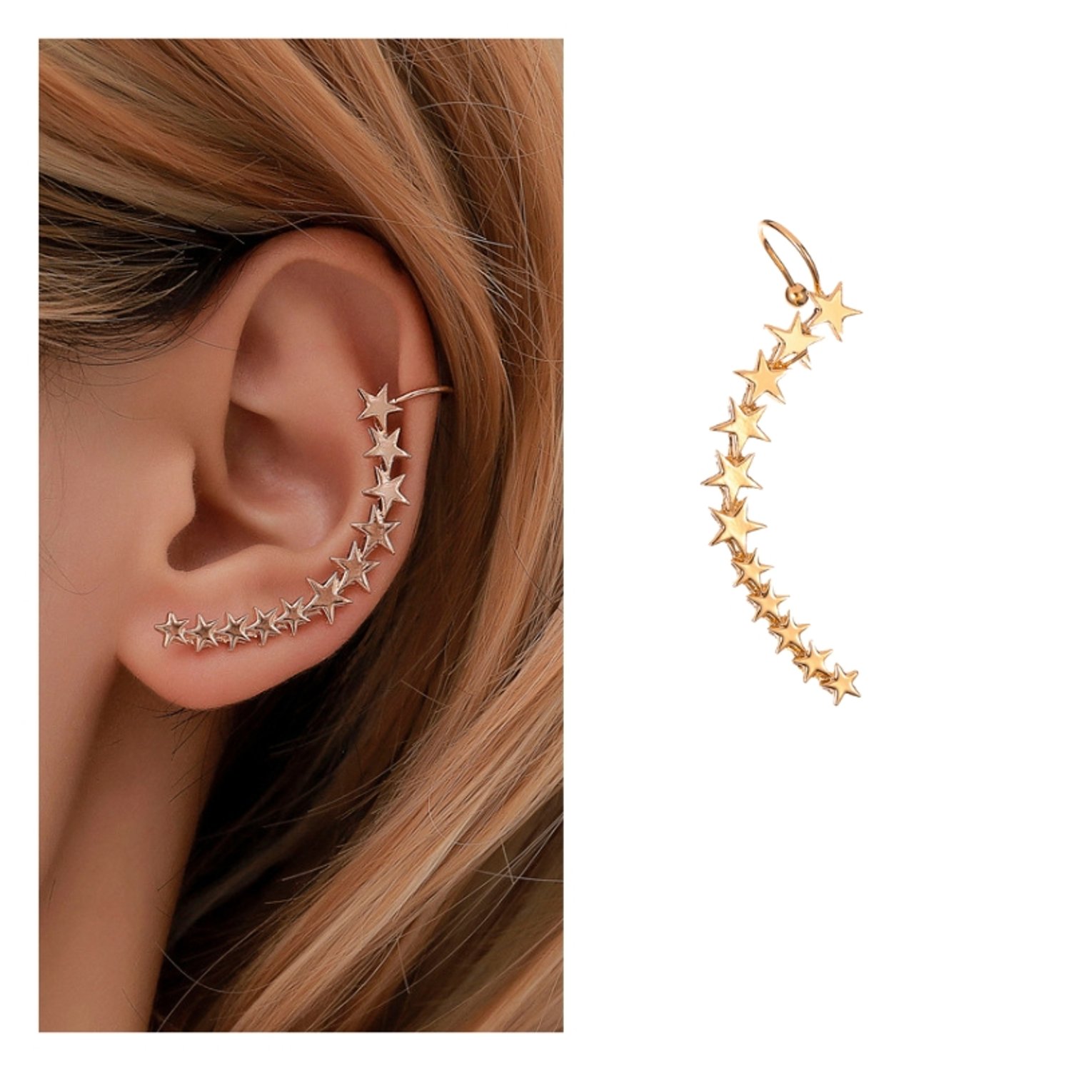 Arete Ear Cuff Simulador Solitario Stars ACCESORIOS DE EVA falabella