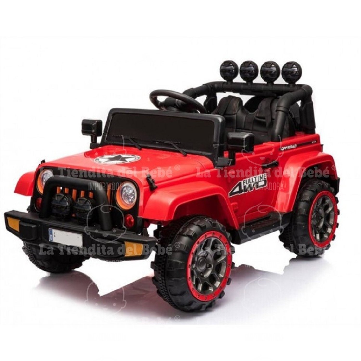 Carro montable bebe juguete electrico 4 x4 jeep Rojo 5299 GENERICO falabella