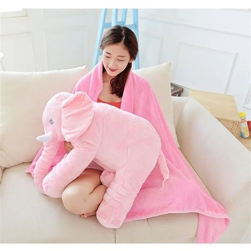Elefante almohada Cobija Abrazadora Bebe 60 cm GRIS BEBESITOS falabella