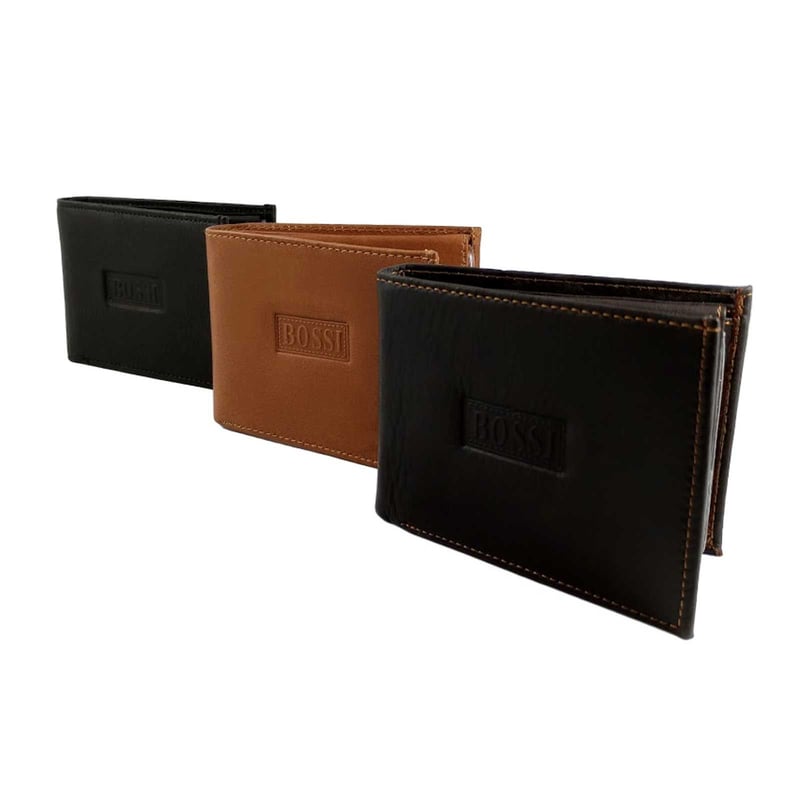 Pack x 3 Billeteras en cuero para hombre Surtidas