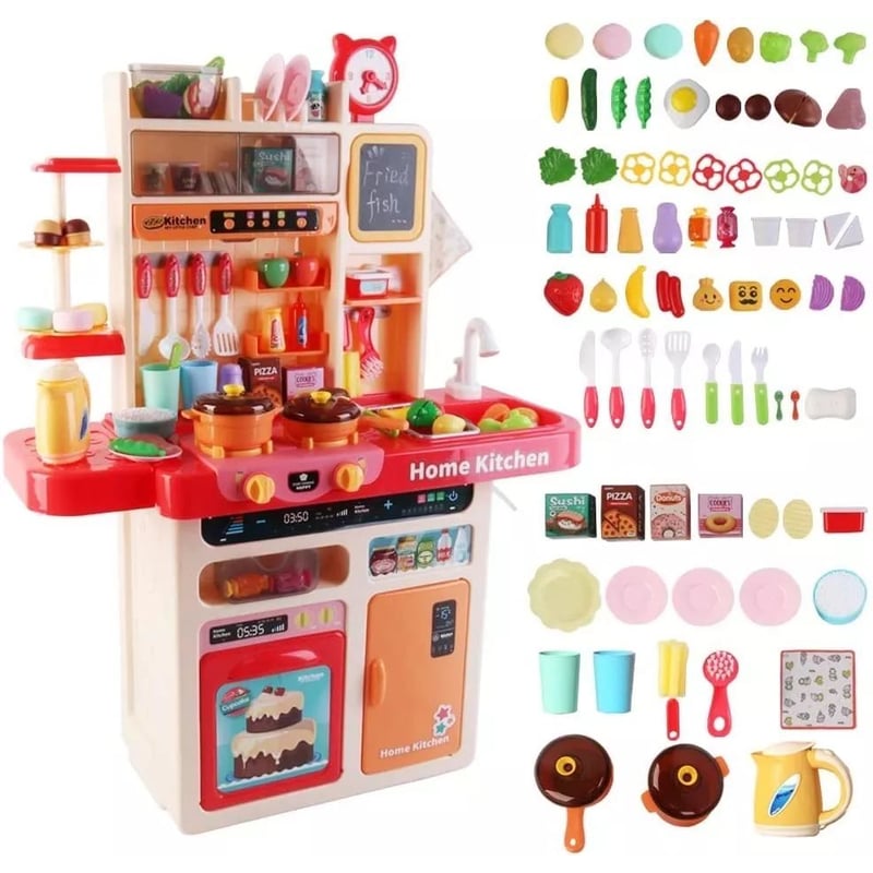 Cocina Infantil Rosa Con Luz Sonidos Nevera Horno 92 Cm MARKET TOYS falabella
