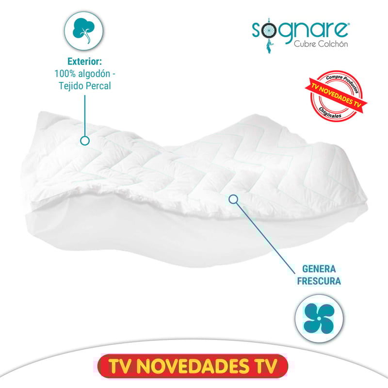 Cubre Colchon Sognare Matress Topper Individual TV NOVEDADES falabella