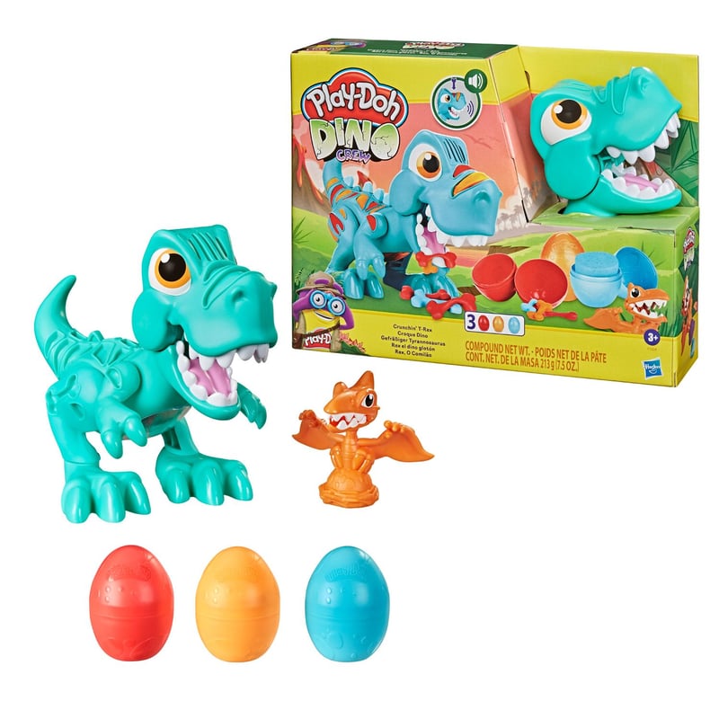 PLAY DOH - Dino Crew Gloton Playdoh, incluye (1 figura, 1 molde y 3 tarros de plastilina). A partir de 3 años.