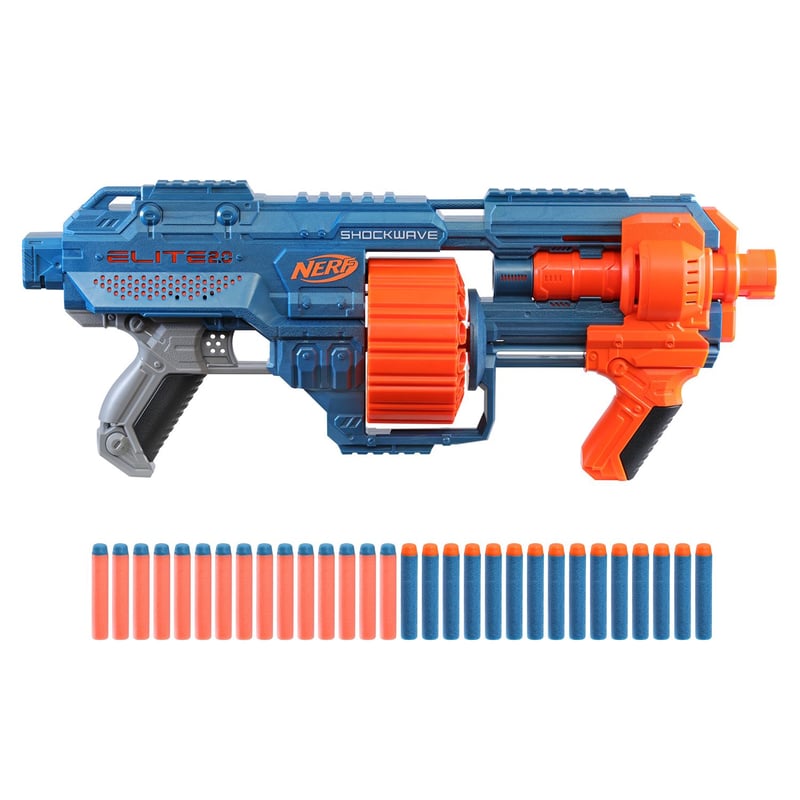 NERF - Lanzador Nerf Elite 2.0 Shockwave Rd-15, incluye (Lanzador y 30 dardos). A partir de 8 años.