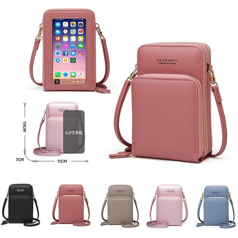 Bolso manos libres de mujer para celular y documentos