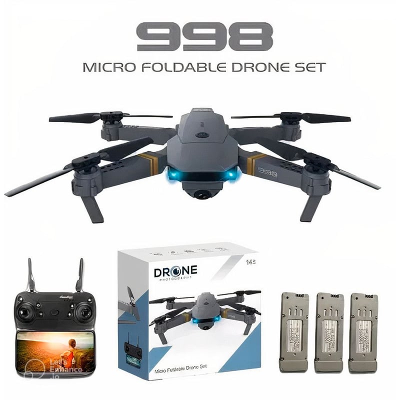 Drone 998 Pro plegable Doble Camara 3 Baterias BABY ON falabella