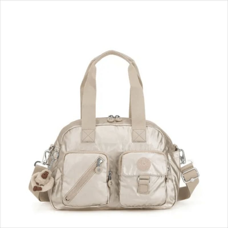 Bolso kipling defea dorado metalizado para dama original KIPLING falabella