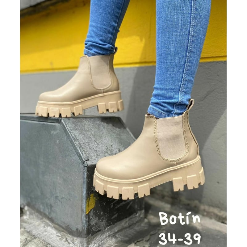 Botines beige mujer hotsell