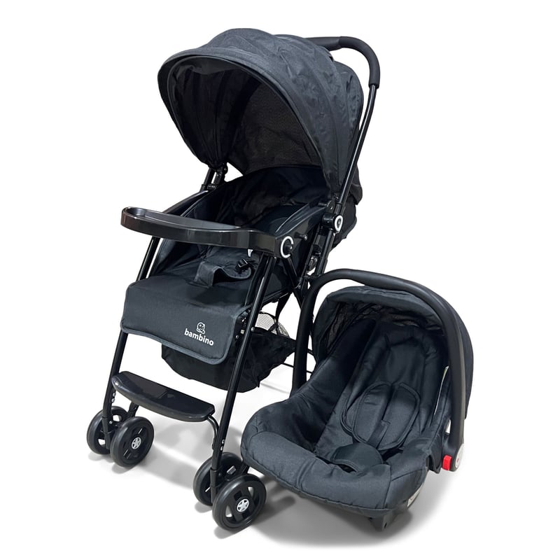 HOMESALE - Coche Bebe Bambino TS Coche Paseador Travel System Negro