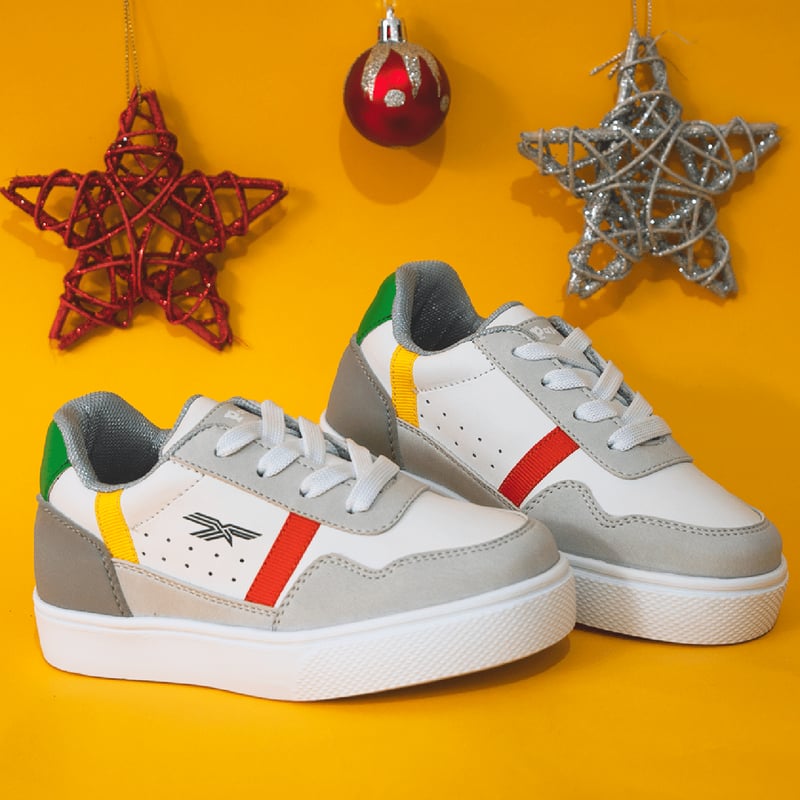 PAPOS - Tenis Niños Revenge Blanco Gris - Zapatillas Niños PAPOS - Crema