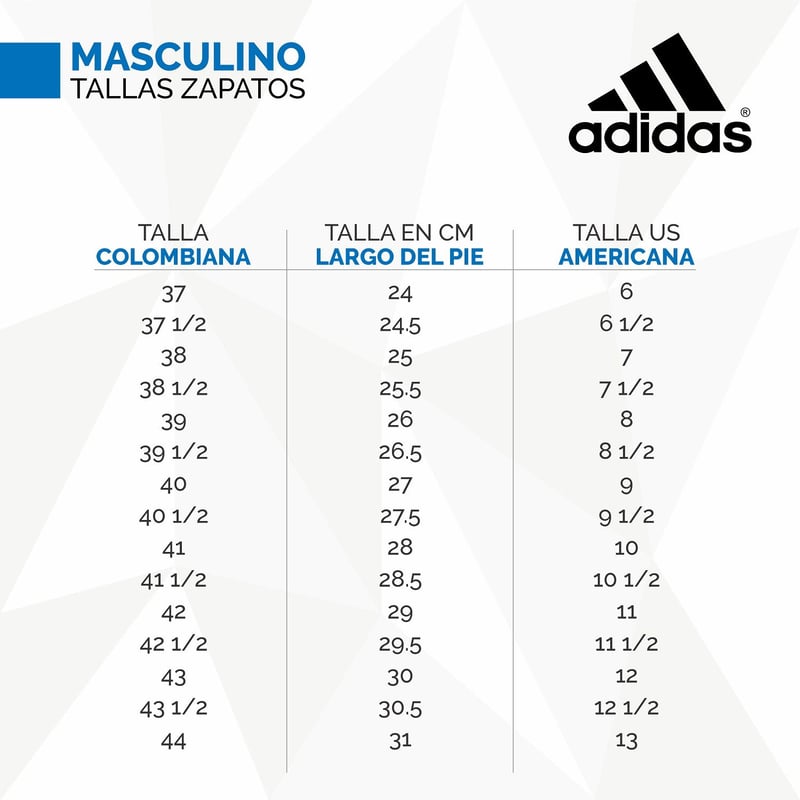 Talla adidas hombre shop