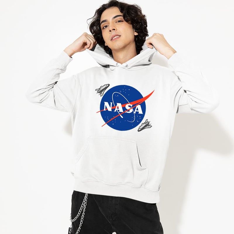 Buzo blanco Nino Nasa Logo hoodie Adn. ADN CAMISETAS falabella