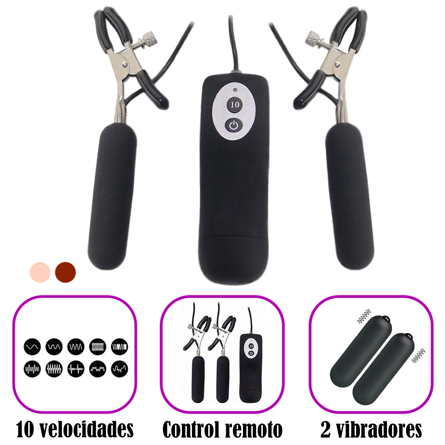 Pinzas Pezones Pezoneras Con Vibración Metálica Bdsm Bondage GENERICO |  falabella.com