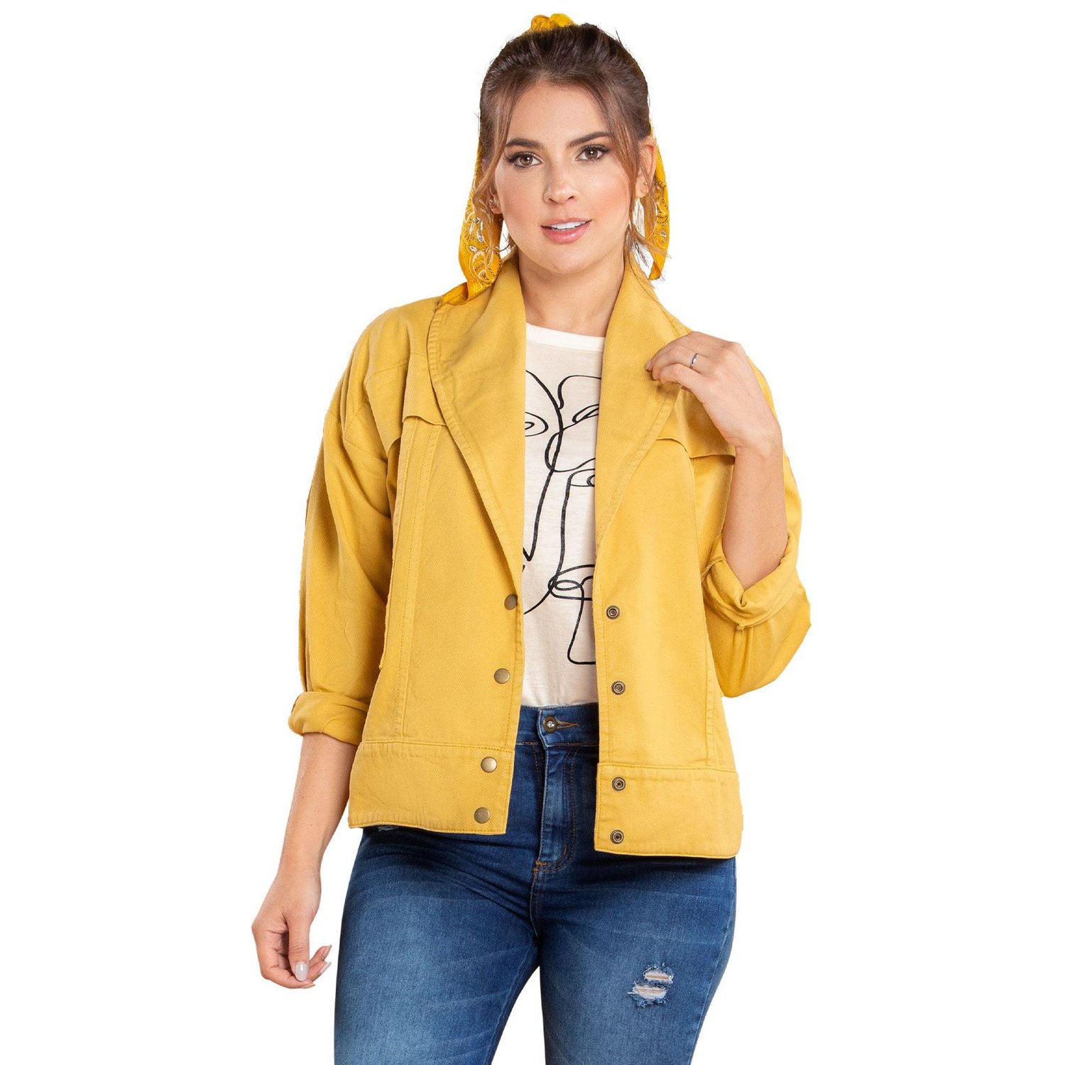 Chaqueta amarilla mujer best sale